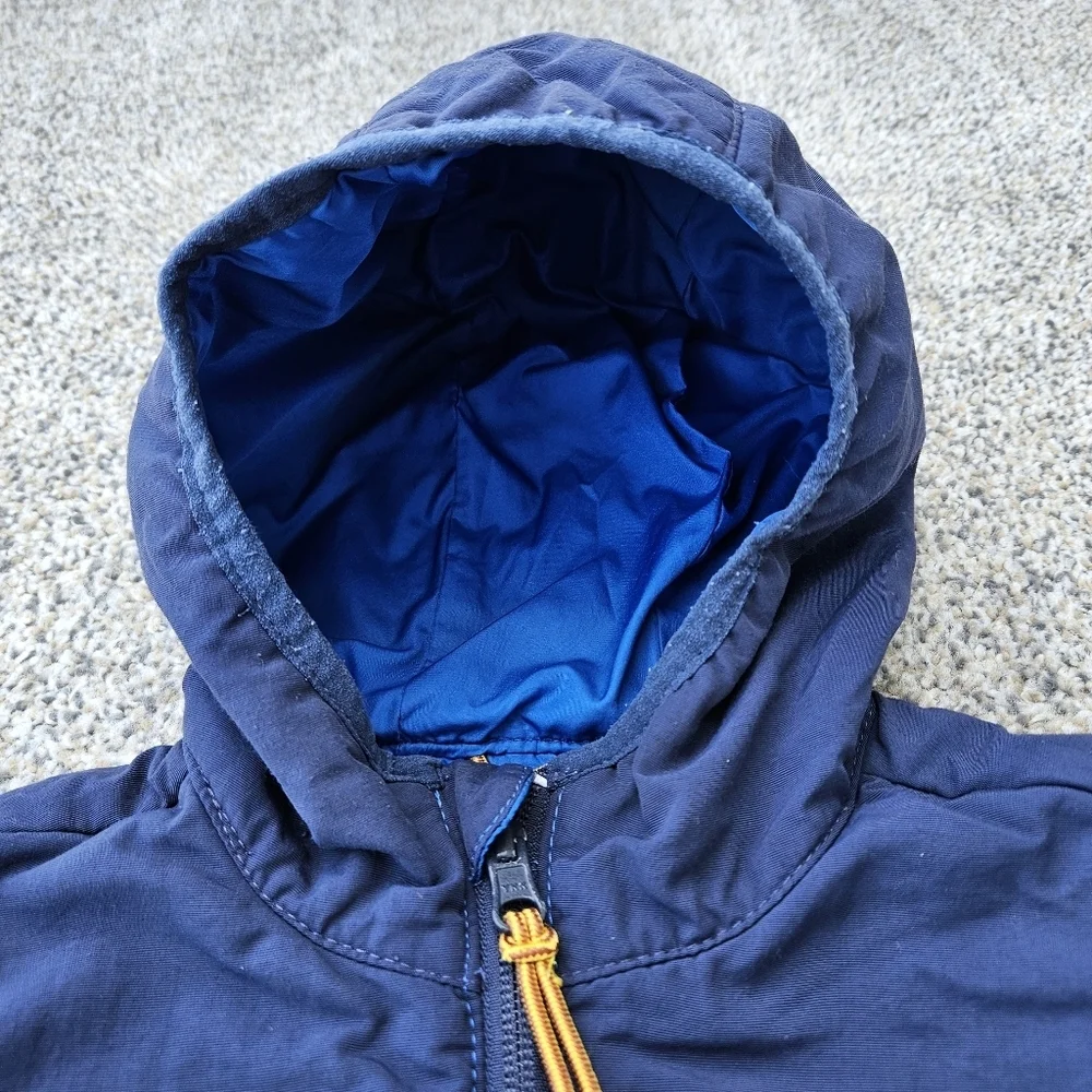 LL Bean Discovery Trail Jacket Synthetic Down Coat Blue Black Zip Up Youth L
